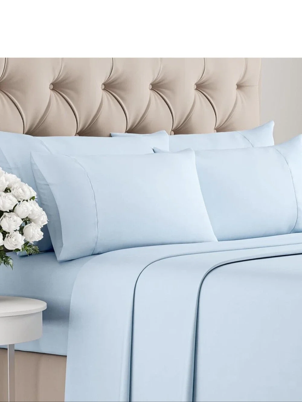 King Bed Sheets in Baby Blue